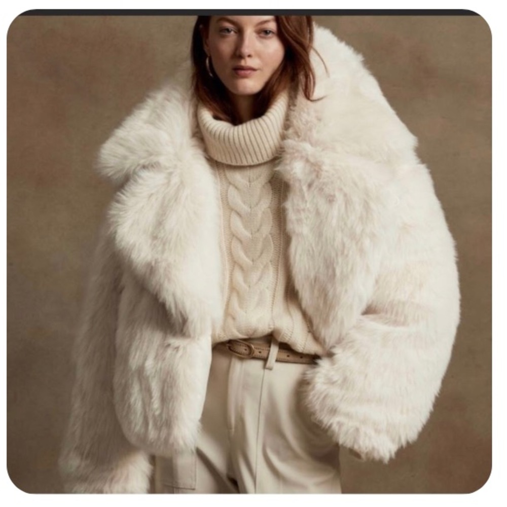 Banana Republic Reversible Faux Fur Down Jacket